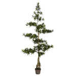 Vickerman TB180872 6' Artificial Potted Podocarpus Tree