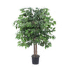 Vickerman TBU0140-06 4' Artificial Ficus Bush in Black Plastic Pot