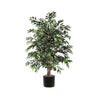 Vickerman TBU1440-06 4' Artificial Green Smilax Bush in a Black Plastic Pot