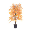 Vickerman TBU2240-06 4' Artificial Golden Aspen Bush in Black Plastic Pot