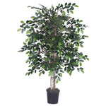 Vickerman TBU4240-06 4' Artificial Minil Ficus Bush in a Black Plastic Pot
