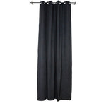 Sagebrook Home Linen Curtain Panel, Contraststitch, Charcoal