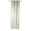 Sagebrook Home Linen Curtain Panel, Contraststitch, Taupe