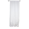 Sagebrook Home Linen Embroidered Applique Curtain Panel, White