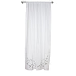 Sagebrook Home Linen Embroidered Applique Curtain Panel, White