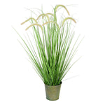 Vickerman TD190136 36" Artificial Potted Green Grass & Cattails