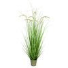 Vickerman TD190148 48" Artificial Potted Green Grass & Cattails