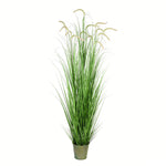 Vickerman TD190172 72" Artificial Potted Green Grass & Cattails