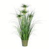 Vickerman TD190236 36" Artificial Potted Green Grass & Cyperus Heads