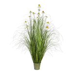Vickerman TD190860 60" Artificial Potted Green Grass & Daisies
