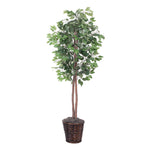 Vickerman TEC0160 6' Artificial Ficus Tree in a Rattan Basket