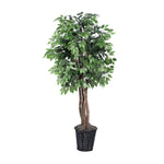 Vickerman TEX0160 6' Artificial Ficus Executive Tree in Rattan Basket