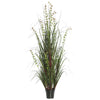 Vickerman TN170224 24" Artificial Potted Green Grass & Eucalyptus