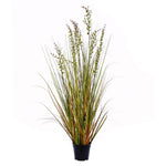 Vickerman TN171048 48`` PVC Artificial Potted Green and Brown Grass and Plastic Grass