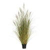 Vickerman TN171024 24" PVC Artificial Potted Green & Brown Grass & Plastic Grass