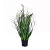 Vickerman TN171224 24" PVC Artificial Potted Green Sheep's Grass & Plastic Grass