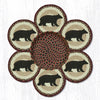 Earth Rugs TNB-395 Cabin Bear Trivets in a Basket 10``x10``