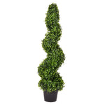 Vickerman TP170436 3' Artificial Potted Green Boxwood Spiral Tree