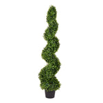 Vickerman TP170448 4' Artificial Potted Green Boxwood Spiral Tree