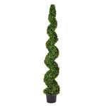 Vickerman TP170472 6' Artificial Potted Green Boxwood Spiral Tree