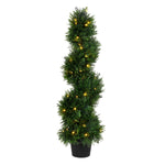 Vickerman TP170536LED 3' Artificial Potted Green Cedar Spiral Tree