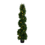 Vickerman TP170548LED 4' Artificial Potted Green Cedar Spiral Tree
