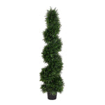Vickerman TP170548 4' Artificial Potted Green Cedar Spiral Tree