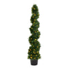 Vickerman TP170560LED 5' Artificial Potted Green Cedar Spiral Tree