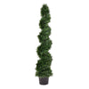 Vickerman TP170560 5' Artificial Potted Green Cedar Spiral Tree