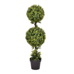 Vickerman TP170736 3' Artificial Double Ball Green Boxwood Topiary