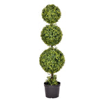 Vickerman TP170748 4' Artificial Triple Ball Green Boxwood Topiary