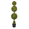 Vickerman TP170760LED 5' Artificial Triple Ball Green Boxwood Topiary