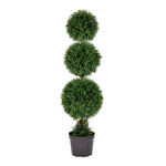 Vickerman TP170848 4' Artificial Triple Ball Green Cedar Topiary