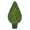 Vickerman TP171536 36" Artificial Boxwood Teardrop Shaped Bush In Black Plastic Pot