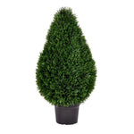 Vickerman TP171636 36" Artificial Cedar Teardrop Shaped Bush In Black Plastic Pot