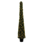 Vickerman TP192061LED 5' Artificial Potted Boxwood Cone with 150 Warm White LED Lghts