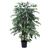 Vickerman TXX0140-06 4' Artificial Ficus Extra Full Bush in a Black Plastic Pot