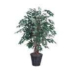 Vickerman TXX0740 4' Artificial Sakaki Extra Full Bush in a Rattan Basket