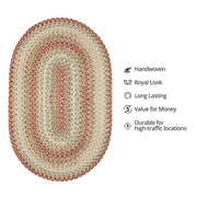 Homespice Decor 307095  2.5' x 6' Oval Tuscany Ultra Durable Braided Rug
