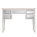 The Urban Port 5 Drawer Wooden Console Table with Mirror Inserts, Silver and Gray
