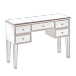 The Urban Port 5 Drawer Wooden Console Table with Mirror Inserts, Silver and Gray