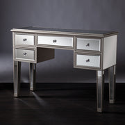 The Urban Port 5 Drawer Wooden Console Table with Mirror Inserts, Silver and Gray