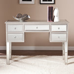 The Urban Port 5 Drawer Wooden Console Table with Mirror Inserts, Silver and Gray