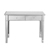 The Urban Port 2 Drawer Wooden Console Table with Mirror Inserts, Silver and Gray