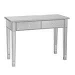 The Urban Port 2 Drawer Wooden Console Table with Mirror Inserts, Silver and Gray