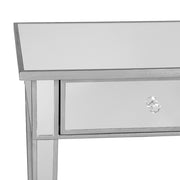 The Urban Port 2 Drawer Wooden Console Table with Mirror Inserts, Silver and Gray
