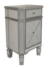 The Urban Port UPT-157137 1 Door Storage Cabinet with 1 Drawer and Mirror Inserts, Gray and Silver