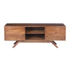 The Urban Port Mid Century Modern Acacia Wood Tv Unit With Wide Storage, Walnut Brown