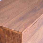 The Urban Port Mid Century Modern Acacia Wood Tv Unit With Wide Storage, Walnut Brown