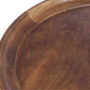 The Urban Port Round Mango Wood Coffee Table With Splayed Metal Legs, Brown and Black